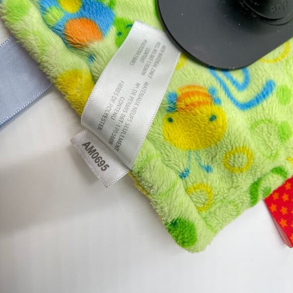 12" Taggies Green Yellow Swirles Turtles Bees Baby Lovey Security Plush Blanket - Picture 9 of 9